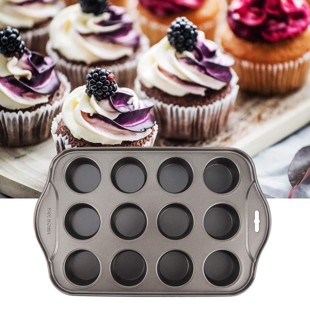 Beufee Mini Cheesecake Pan - 12 Cavity Nonstick Carbon Steel Bakeware, Silver Model Beufeetib7vfpduo