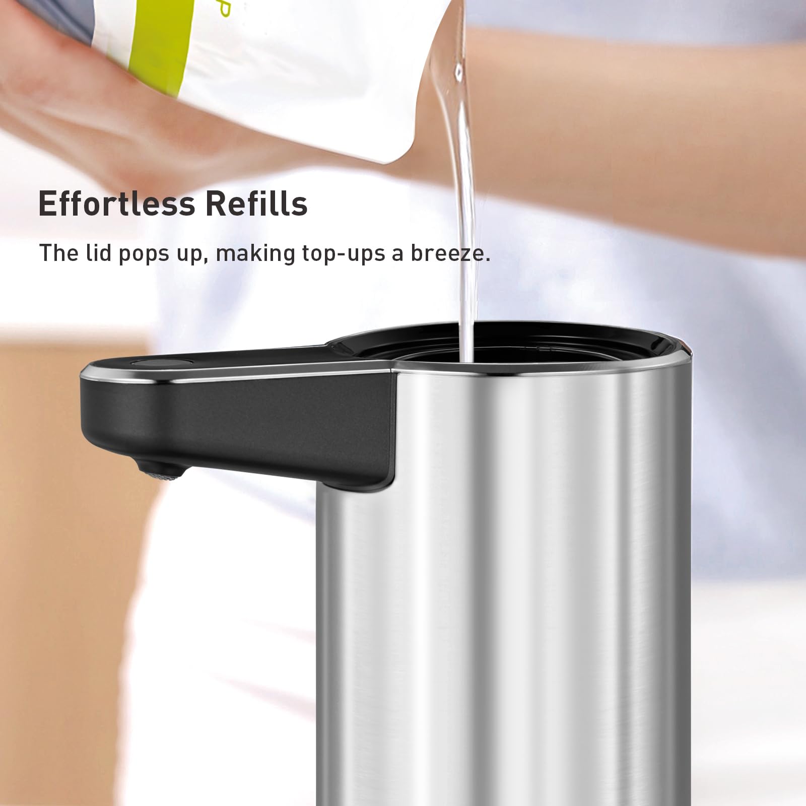 Eko Aroma Stainless Steel Automatic Soap Dispenser, Touchless Liquid Hand Soap Dispenser For Kitchen And Bathroom, Water-Resista