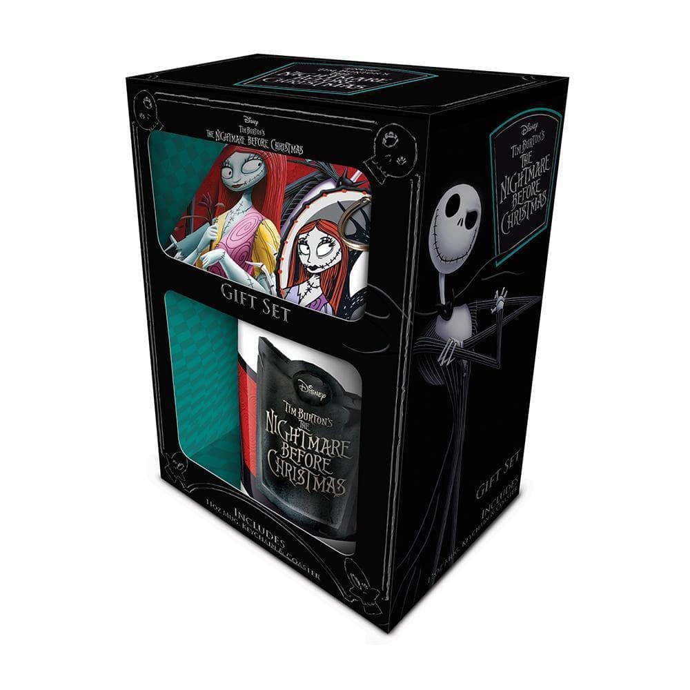Nightmare Before Christmas Mug, Coaster And Keyring Set In Presentation Gift Box (Jack And Sally Design) 11Oz Ceramic Mug - Offi