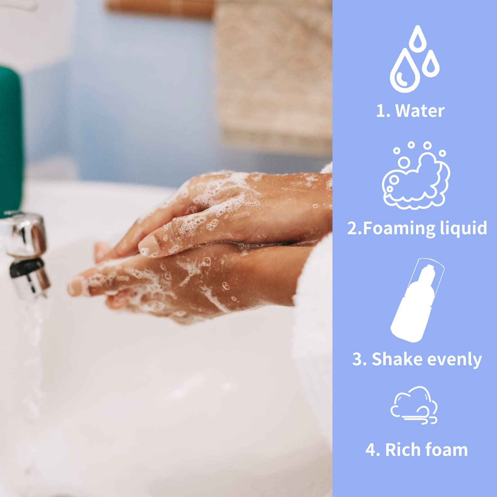 Longway 1 Oz Foam Soap Pump Bottle(15Pcs) Mini Foam Bottle Dispenser For Refillable Travel Liquid Soap,Shampoo,Lash Cleanser,Han