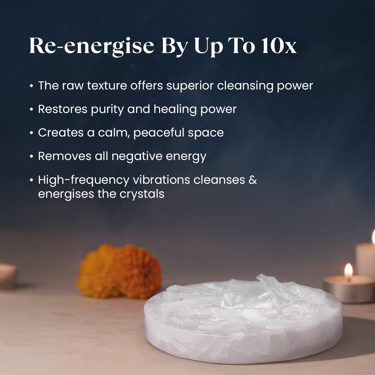 Astrotalk Raw Moroccan Selenite Plate | for Charging & Energy Cleansing | Selenite Charging Plate for Recharging Bracelets & Enhancing Crystal Energy | Authentic Moroccan Crystal for Peace & Clarity