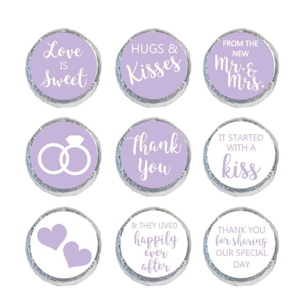 Mini Candy Stickers 0.75 Inch Wedding Favors Set Of 324 (Lavender)