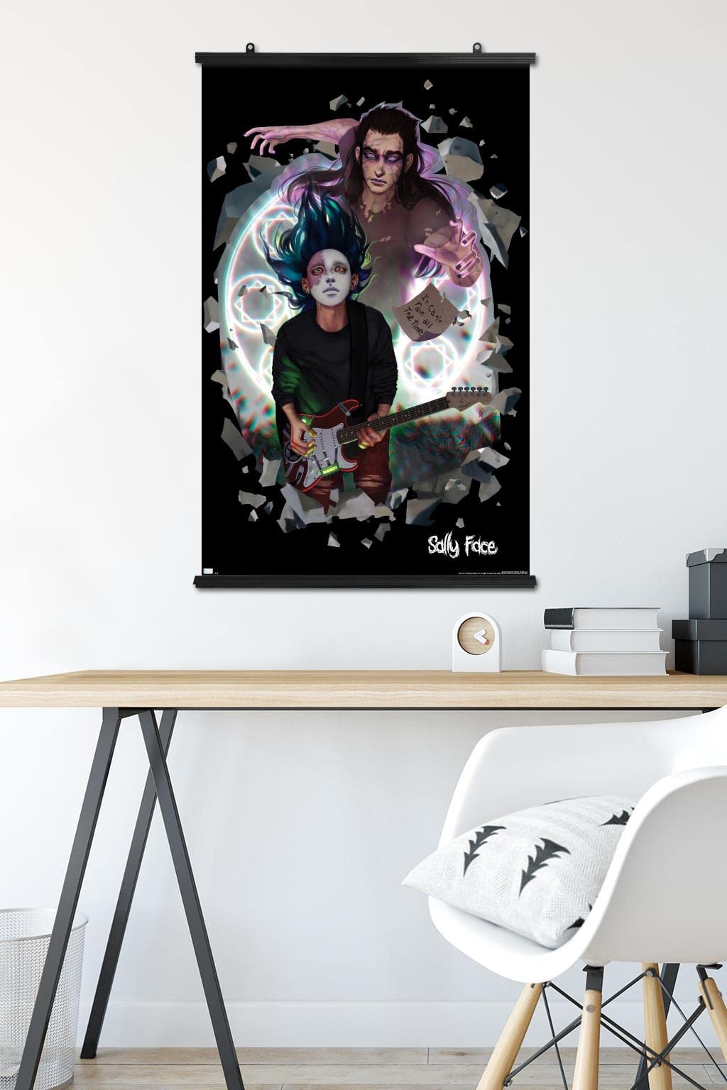 Trends International Sally Face - Rain Wall Poster, 22.37'' X 34.00'', Premium Poster & Clip Bundle