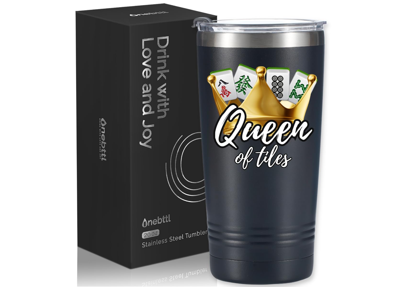 Onebttl Mahjong Gifts for Women, Funny Gifts for Mahjong Lovers, 20oz (590ml) Insulated Stainless Steel Cup, Birthday, Christmas
