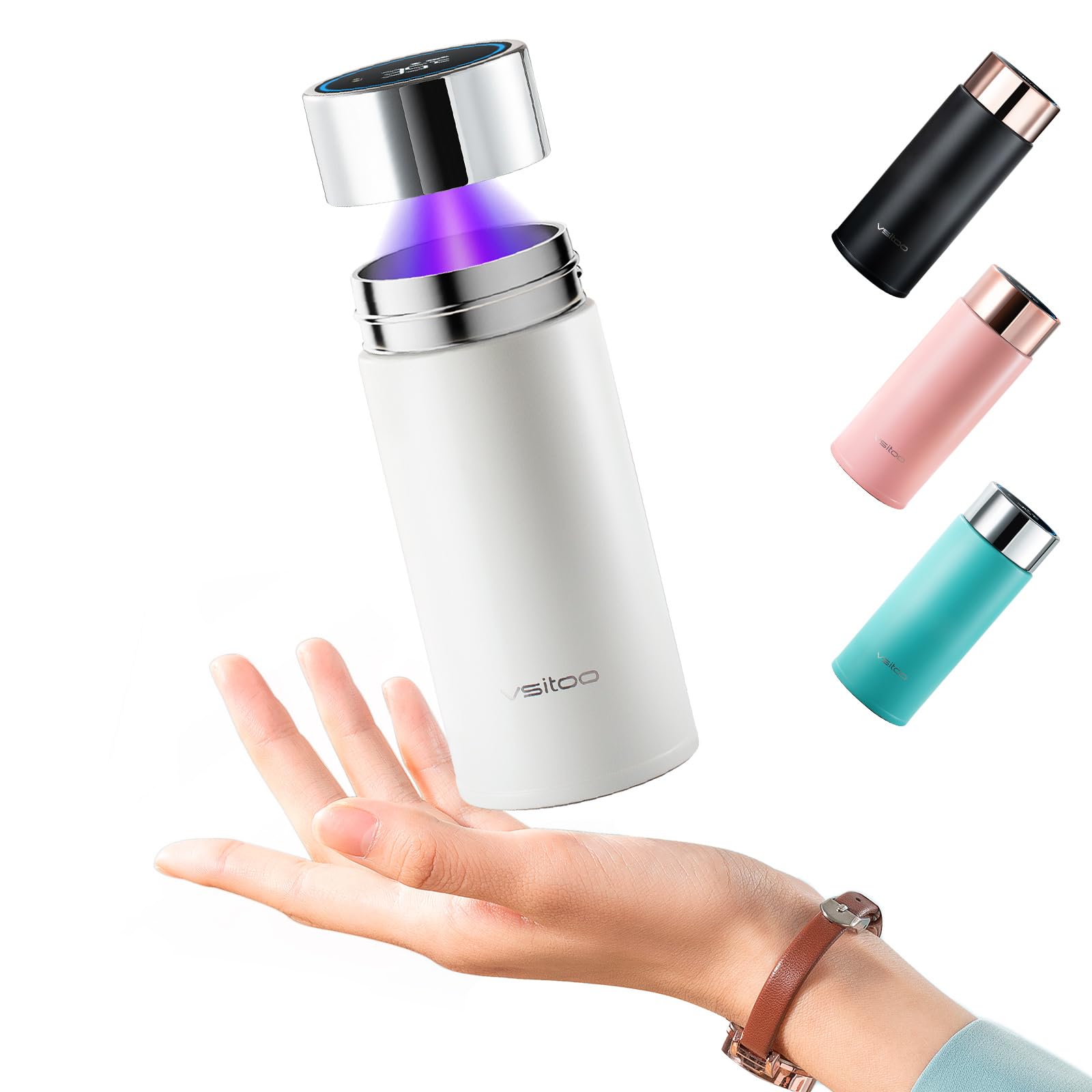 VSITOO S1 Lite Mini 8.5oz Insulated SelfCleaning Water Bottle for Purse