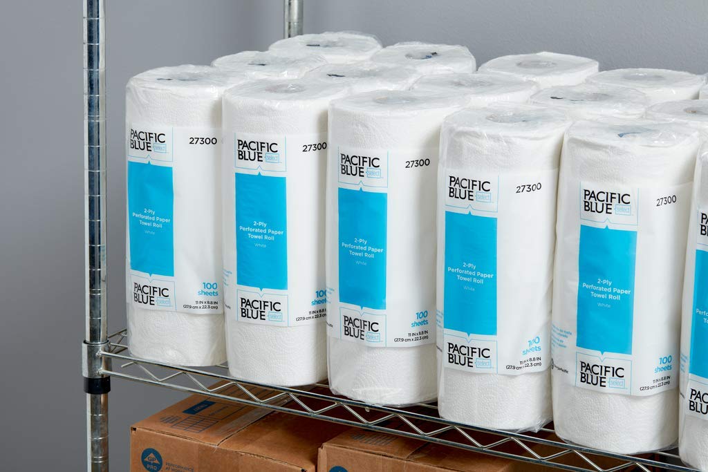 Pacific Blue Select 2-Ply Perforated Roll Paper Towels By Georgia-Pacific Pro, 100 Sheets Per Roll, 30 Rolls Per Case,White - 27