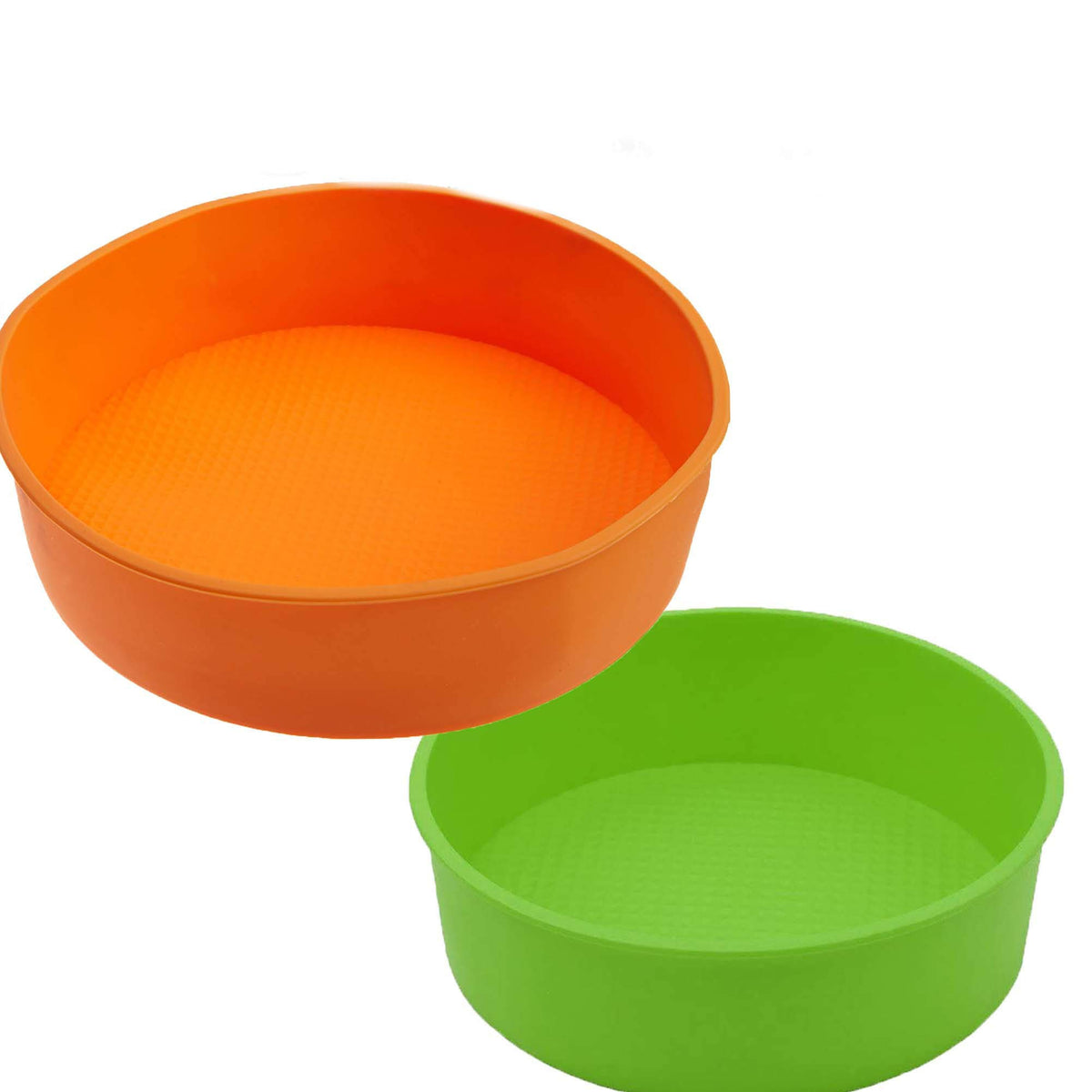Pizety 10 Inch Round Silicone Cake Pan, Green And Orange, Baking Pan, Non-Stick, Commercial Quality, Resistant To High Temperatu