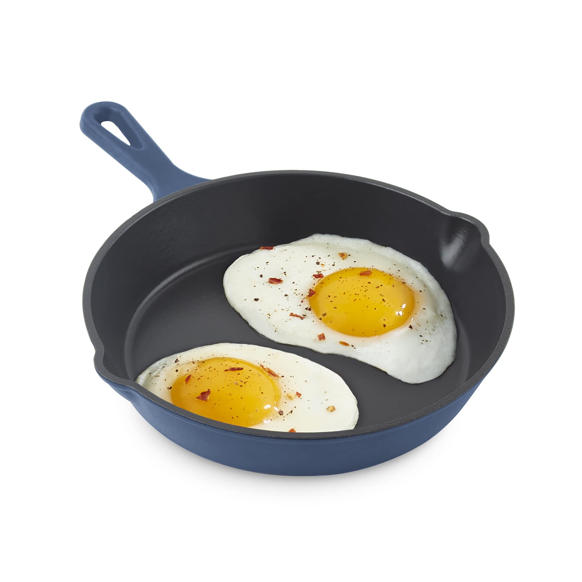 DASH Zakarian 7.5 Nonstick Cast Iron Skillet with Pour Spouts for Searing, Baking, Grilling, Roasting and More - Blue