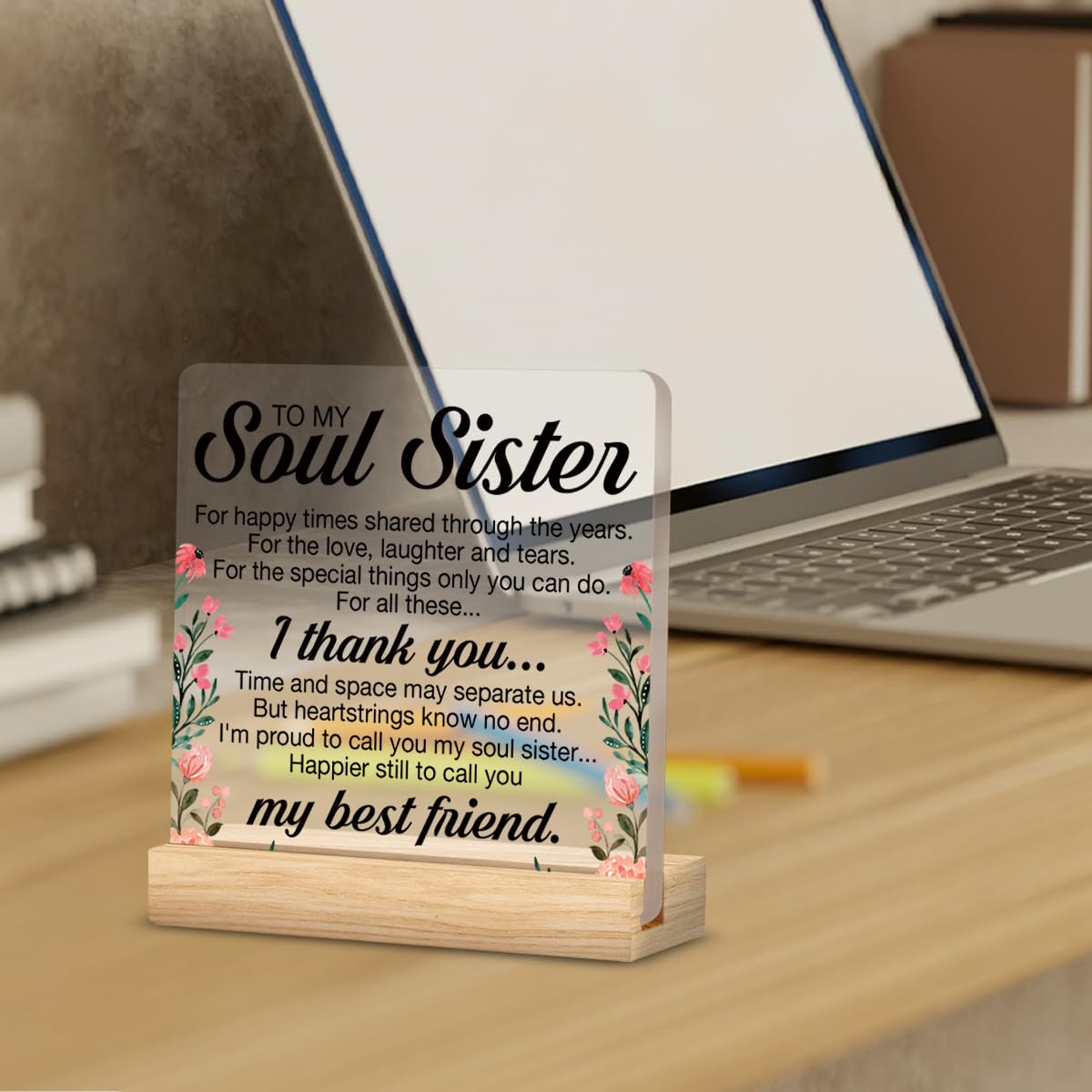 Soul Sister Gifts, Friendship Gifts for Best Friend Women, Thank You Gifts for Friends Women Soul Sister BFF, Soul Sister Clear