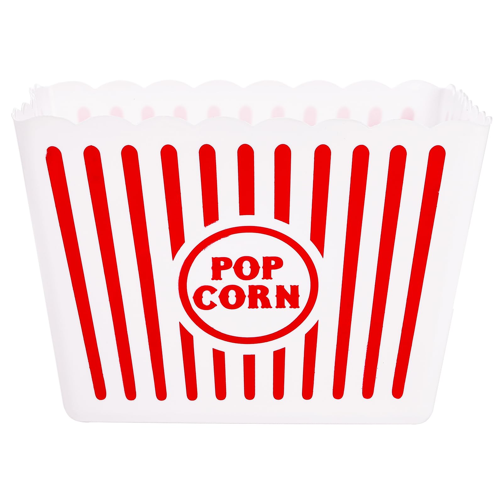 Bekith 6 Pack Plastic Open-Top Reusable Popcorn Boxes, Popcorn Containers Bucket Tub For Movie Night, 9'' Square X 6'' Tall