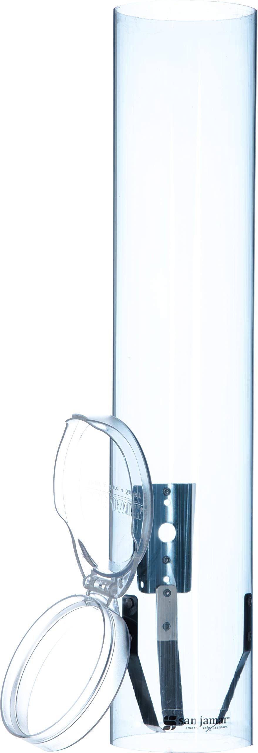 San Jamar Small Pull-Type Cup Dispenser Fits 3-4.5 Oz Cone Cups, 3-5 Oz Flat Cups With Flip Caps For Restaurants, Dining Halls,