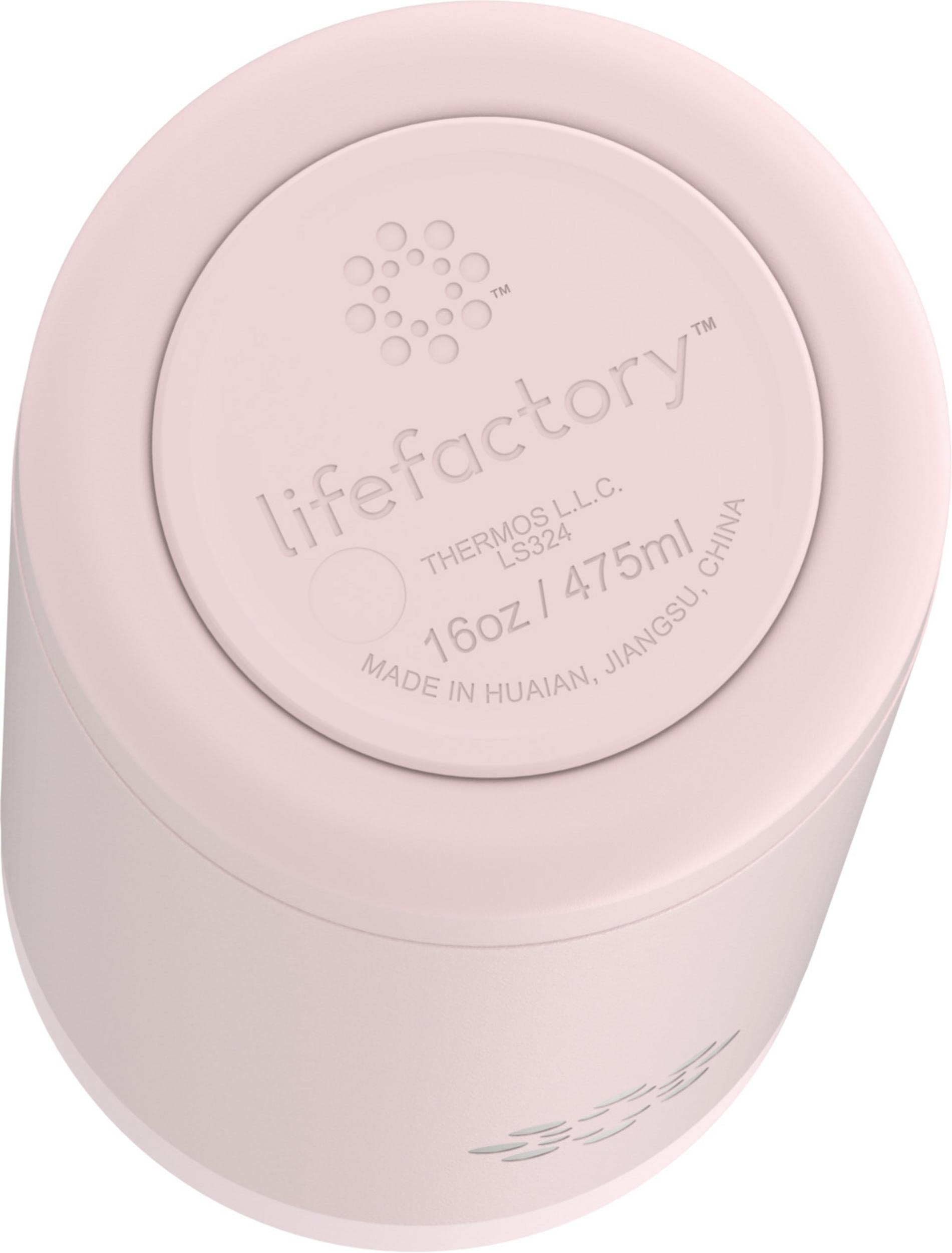 Lifefactory Stainless Steel Vacuum-Insulated Tumbler, 16 Ounce, Desert Rose