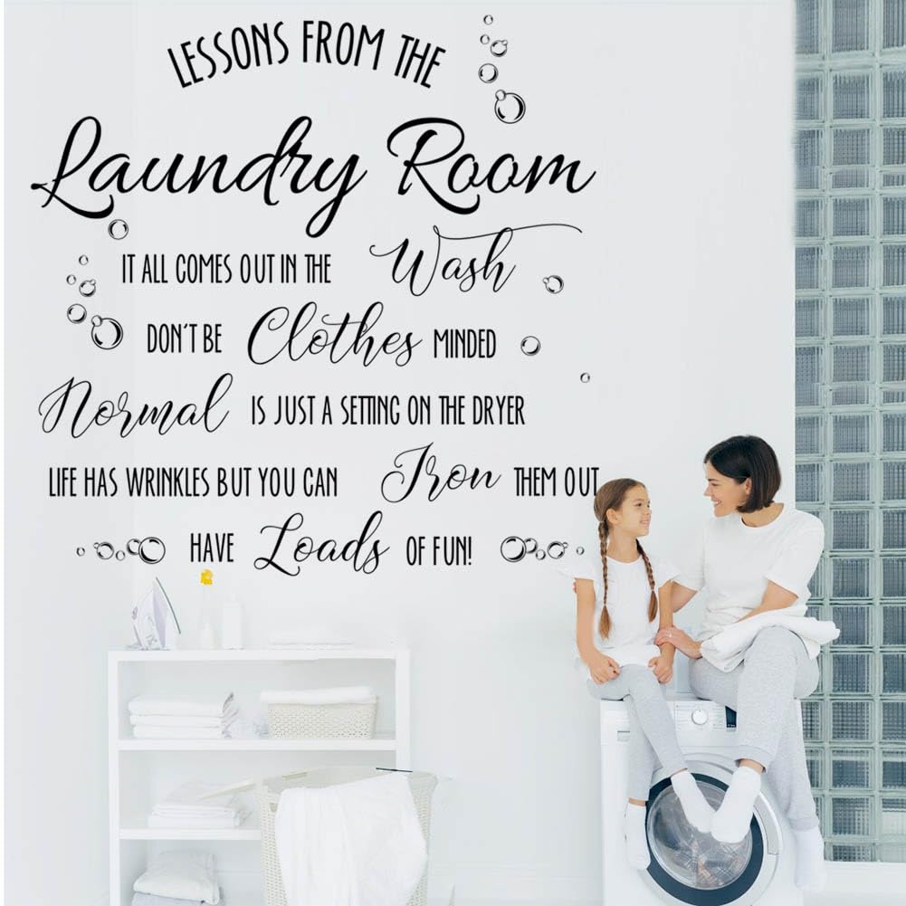 Laundry Room Decal Quote Lessons From The Laundry Room Wall Sticker Laundry Room Vinyl Wall Decal Wash Dry Vinyl Laundry Sticker