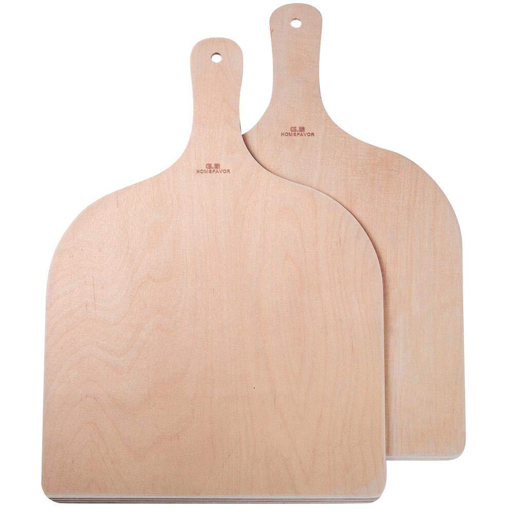 2-Piece Wood Pizza Peel, Large Pizza Paddle Set For Pizza Stone,Oven Or Grill, Pizza Spatula For Transferring Breads & Pizzas In