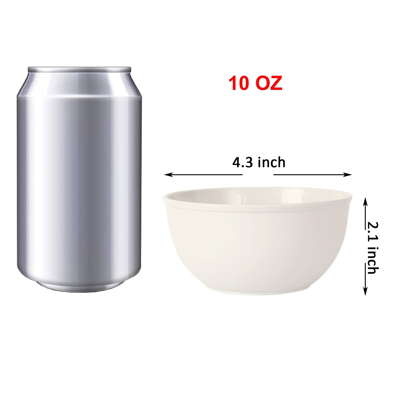 Youngever 9 Pack 10 Ounce Plastic Bowls  Kids Plastic Bowls  Set of 9 (9 Urban Colors)