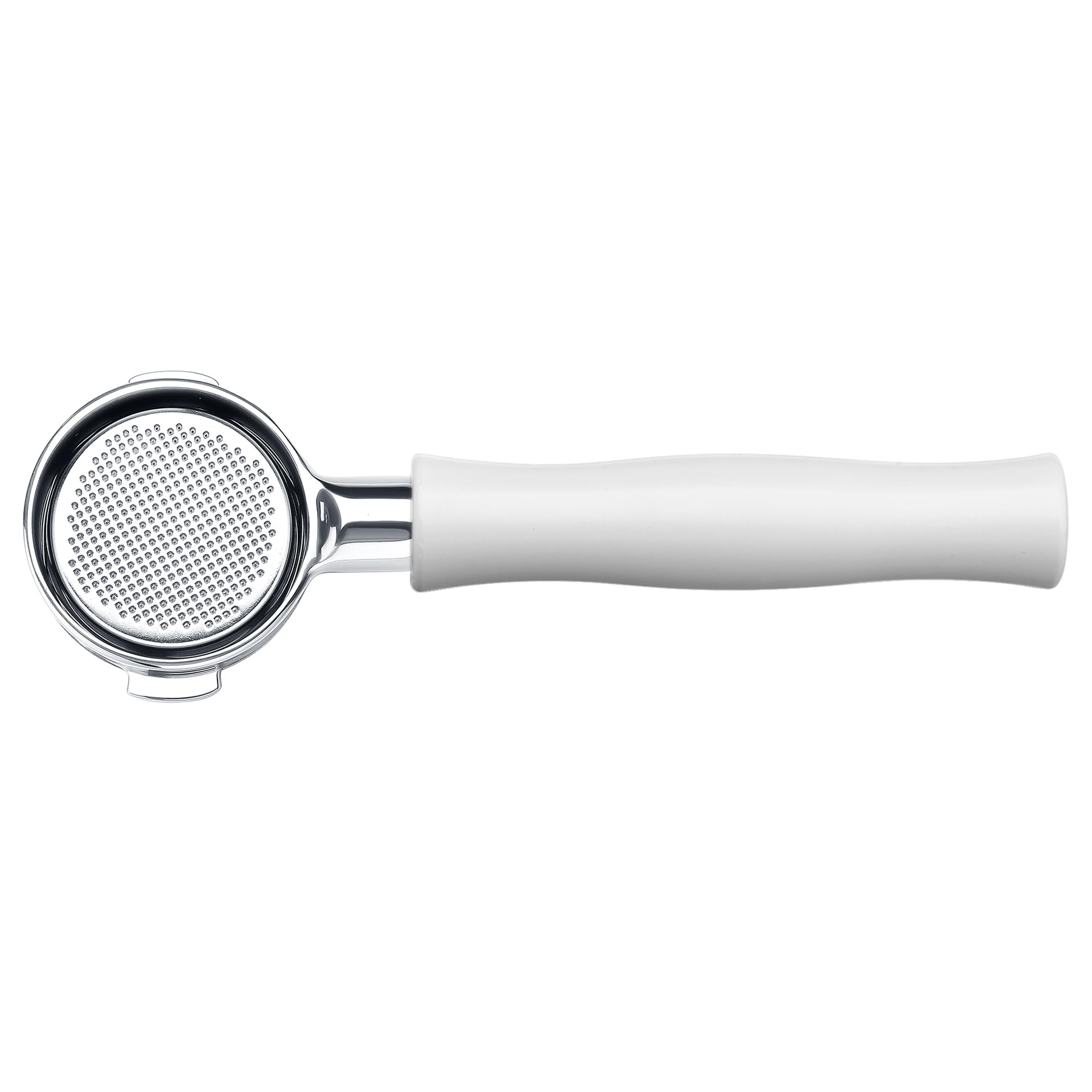 Normcore 51mm Naked Bottomless Portafilter for Delonghi ECP3420/EC155 - White Anodized Aluminum Handle, Stainless Steel, Basket Included