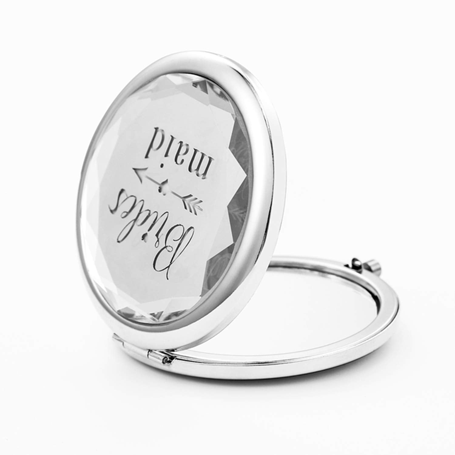 Pack Of 9 Compact Pocket Makeup Mirrors Set Include 1 Bride Mirror 1 Maid Of Honor Mirror 1 Matron Of Honor Mirror And 6 Bridesm