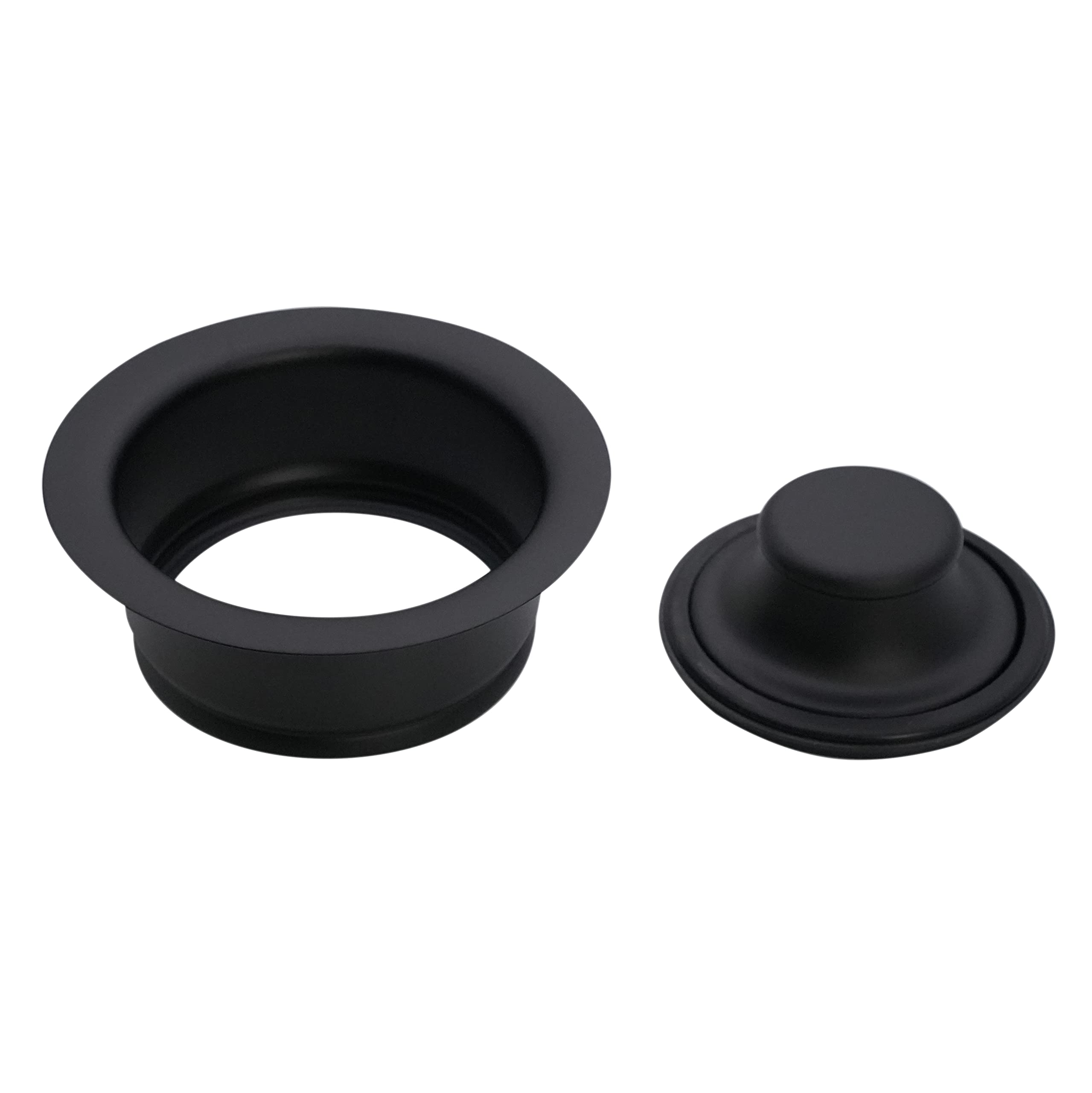 Westbrass D2165-62 Post Style Large Kitchen Basket Strainer with Waste Disposal Flange and Stopper  Matte Black