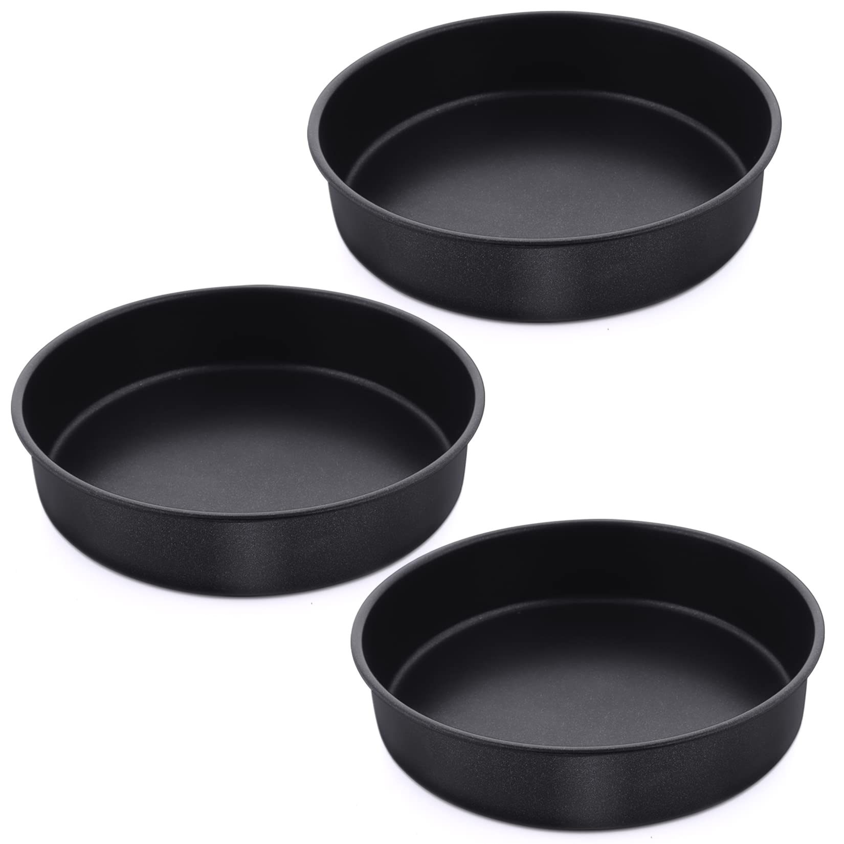 8 Inch Round Cake Pan Set, P&P Chef 3 Piece Non-Stick Cake Baking Pans For Birthday Wedding Layer Cakes, Stainless Steel Core &