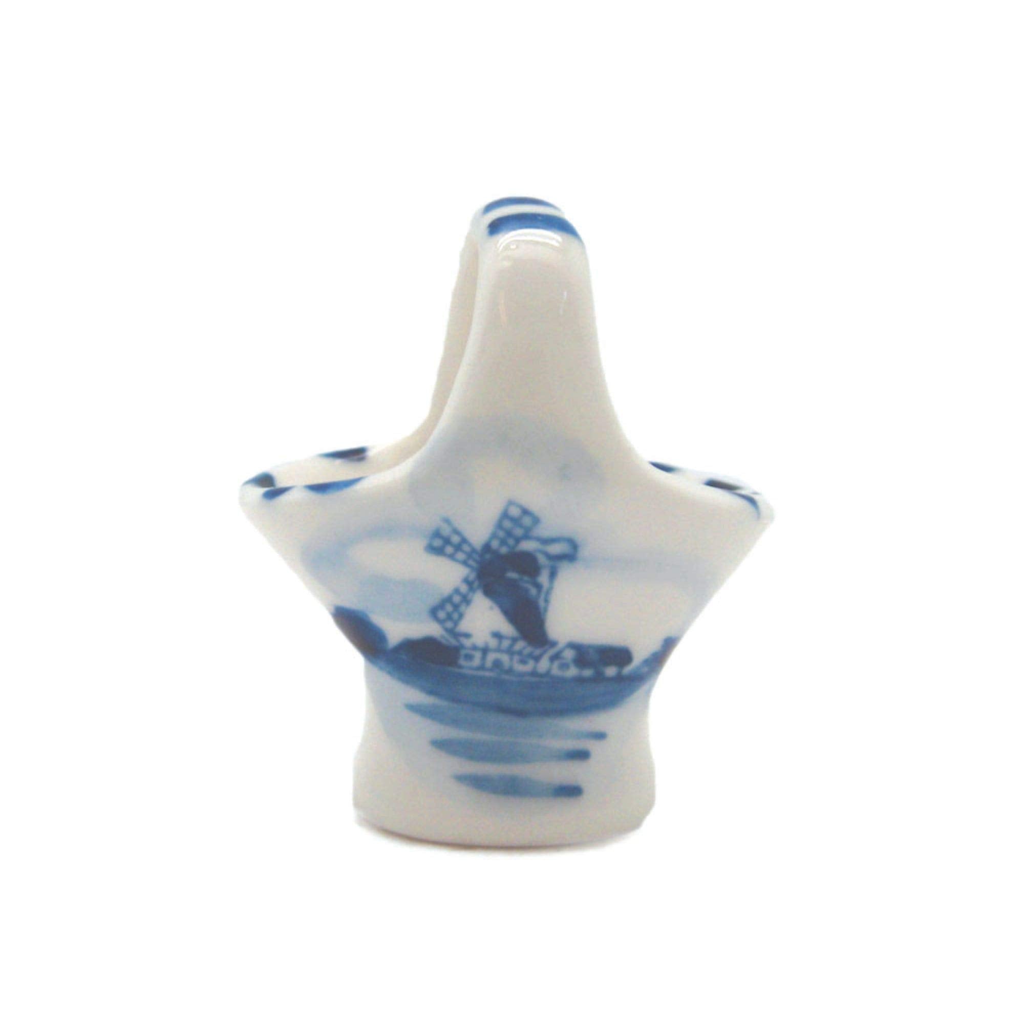 Essence Of Europe Gifts E.H.G Miniature Ceramic Delft Blue Basket (1.5'')