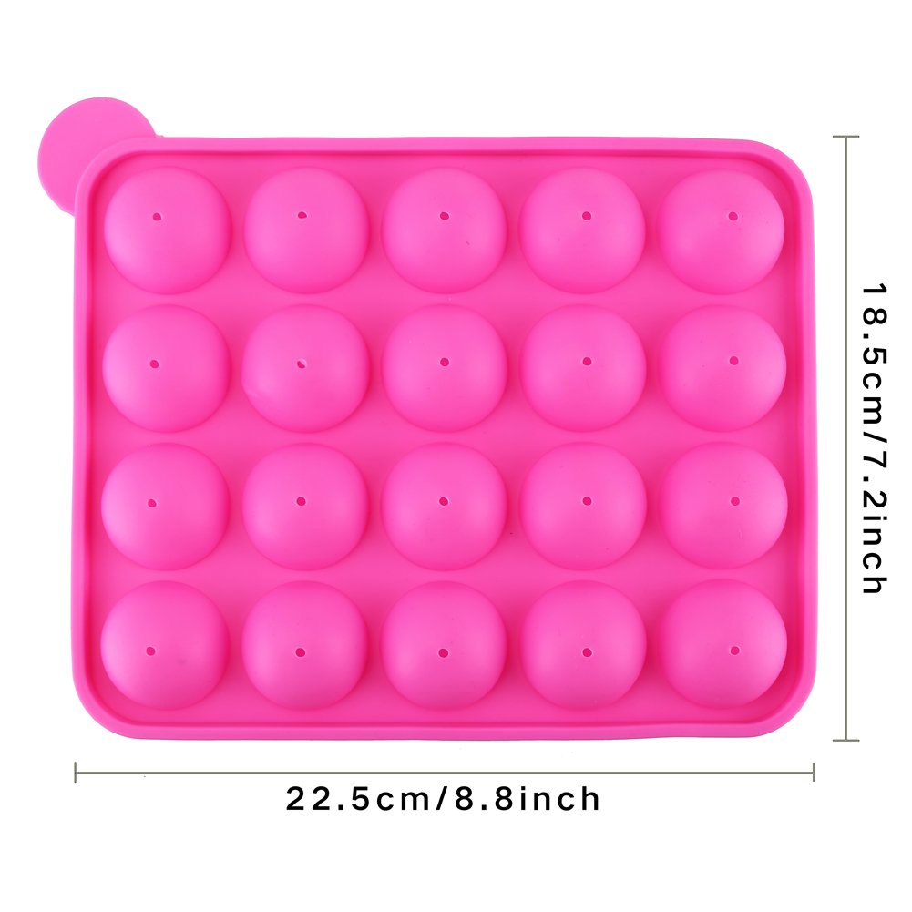 Decora 20-Cavity Silicone Mold With 20 Pcs Sticks For Cake Pop,Hard Candy And Party Cupcake
