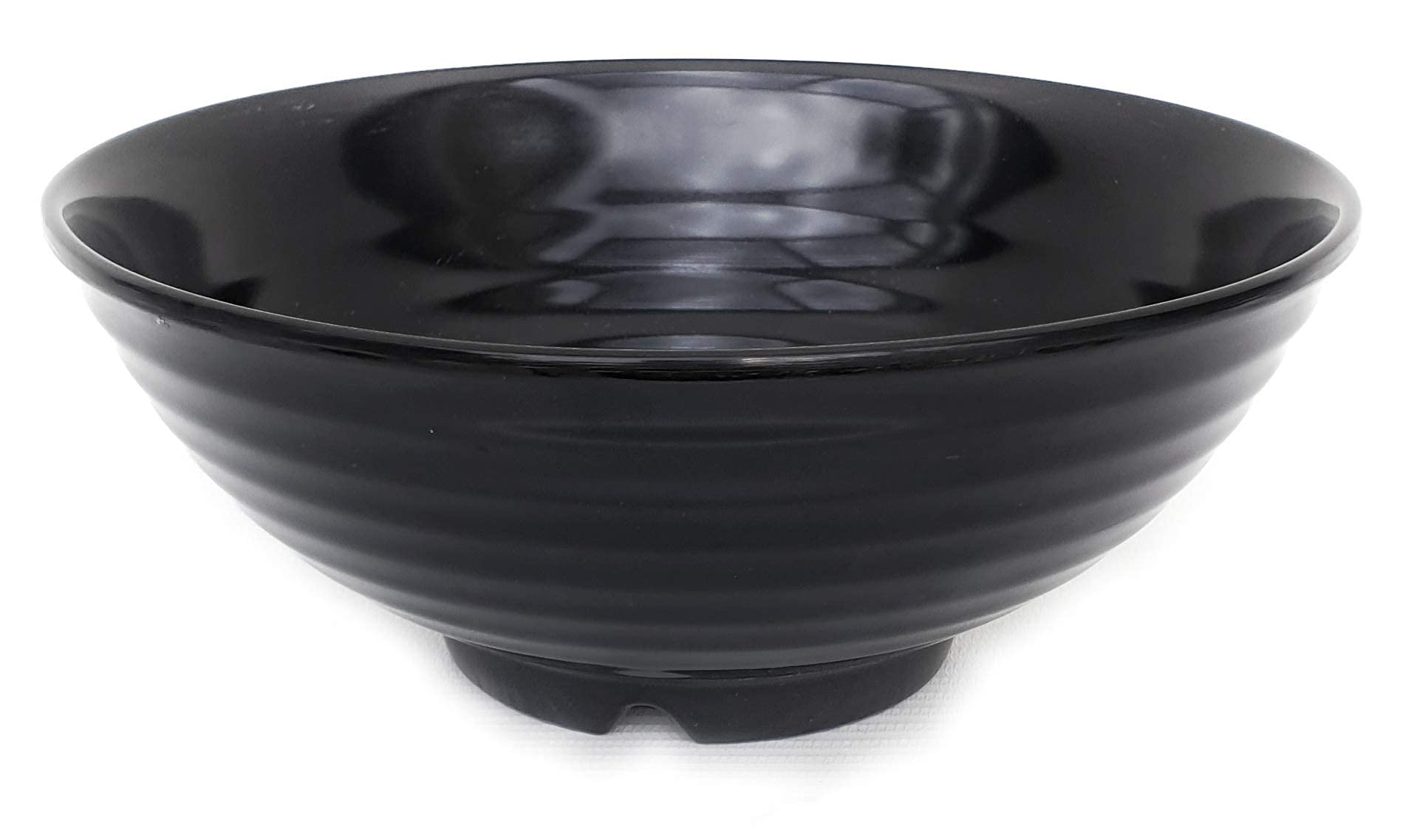 Vallenwood 4 Ramen Bowls, 12 Pieces Pho Set. All Black Asian Japanese Soup. Utensil: Spoons And Chopsticks Kit. Melamine. Large