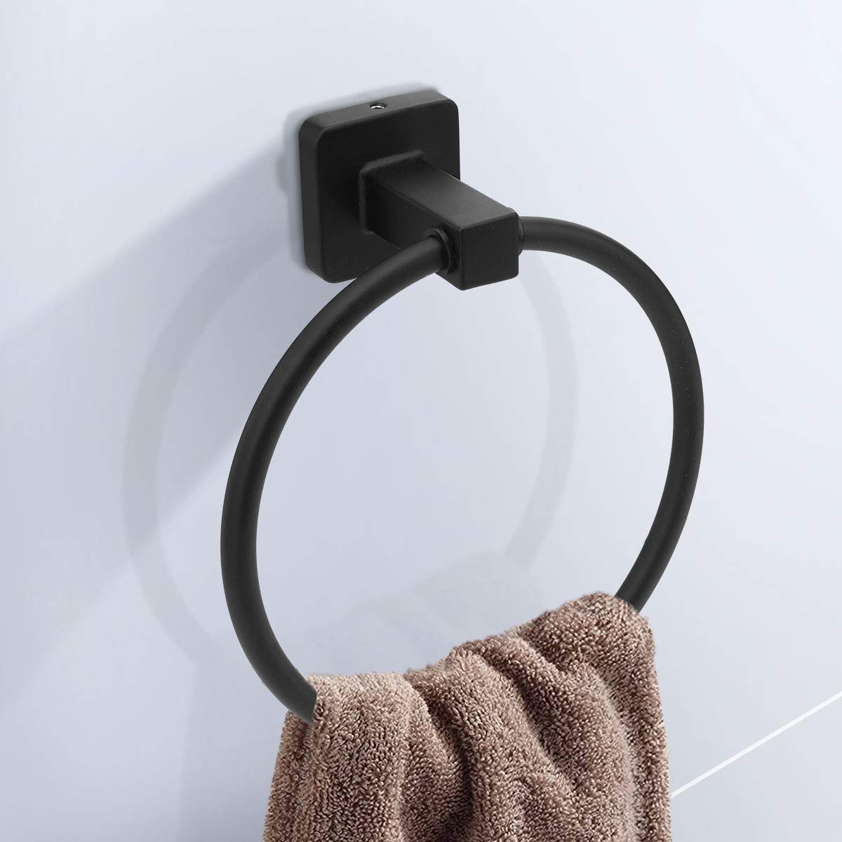 DEGULAS Bathroom Hardware Set 4 Pieces  Matte Black Towel Bar Set  Includes 24In Towel Bar  Towel Ring  Robe Towel Hooks Toilet Paper Holder  Bathroom Towel Rack Set