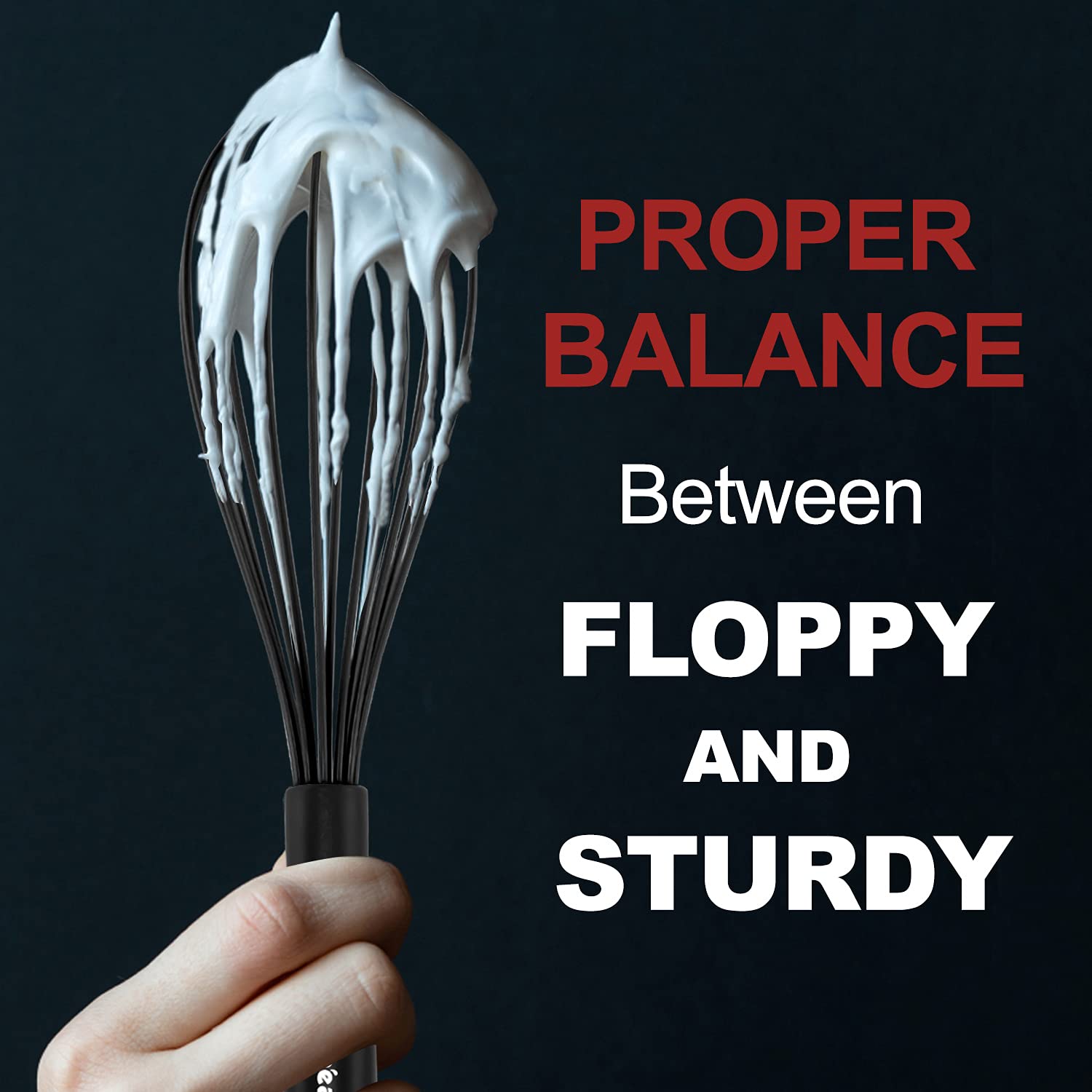 Anaeat Silicone Kitchen Whisk Set Of 4, Perfect For Non-Stick Cookware, Egg Beater Milk Blender For Whisking, Cooking, Baking, B