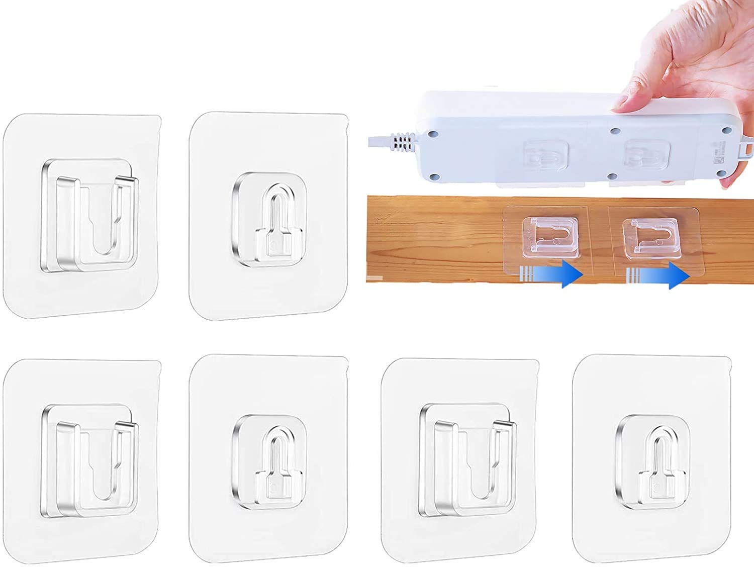 JIALTO Plastic DoubleSided Adhesive Wall Hooks,10Kg(Max) Heavy Duty Bathroom Towel Kitchen Sticky Hooks, MultiPurpose Transpar