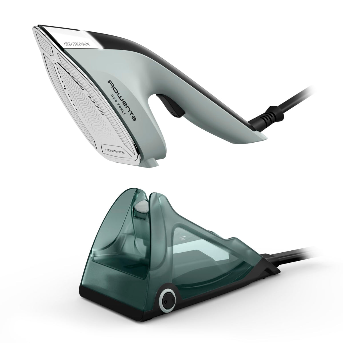 Rowenta, 2-In-1 Duo Force Iron And Steamer For Clothes, 1700W Steam Iron, Stainless Steel Soleplate, Ultra-Lightweight, Detachab