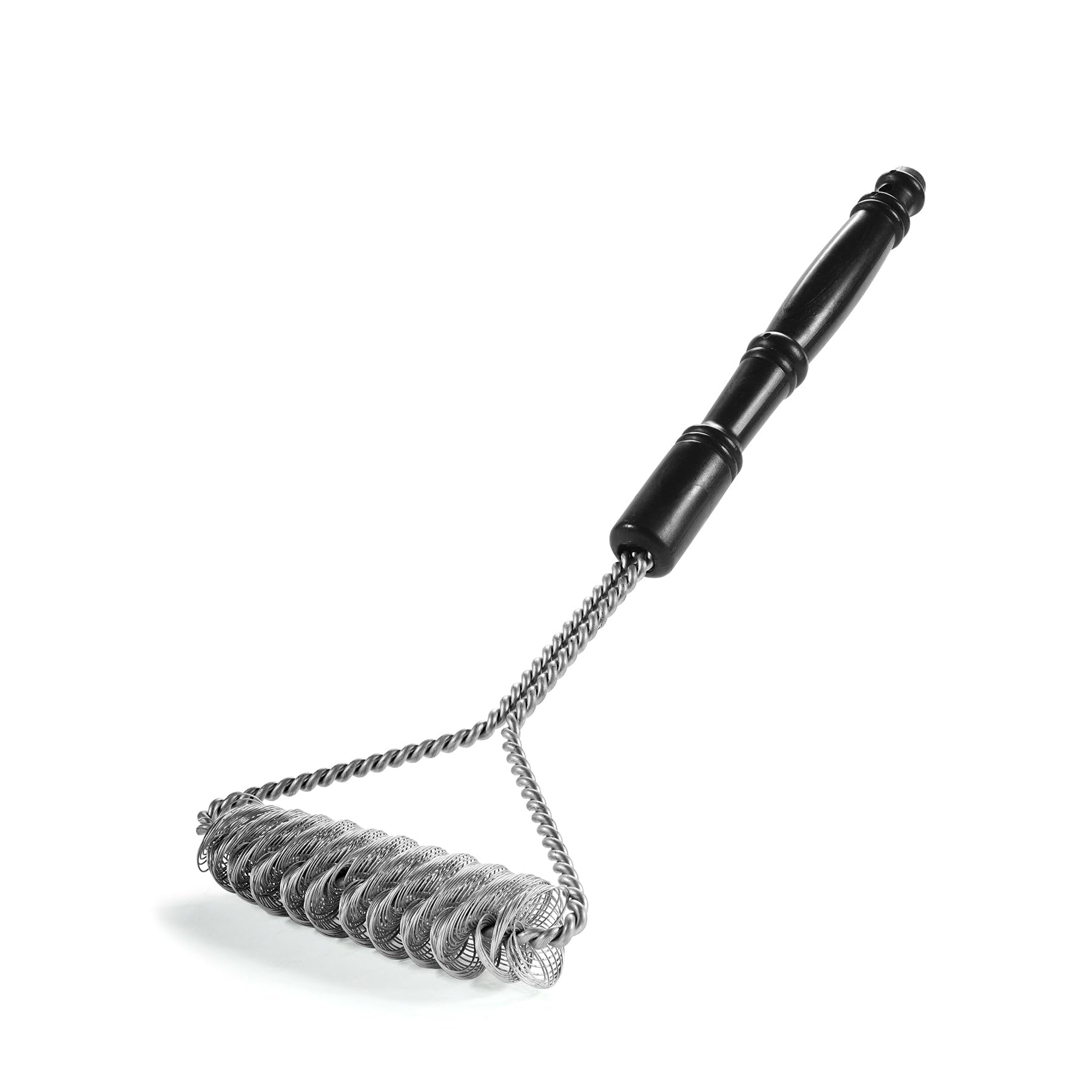 Brushtech Double Helix Grill Brush - Bristle-Free BBQ Cleaner, 16" Long, Galvanized Steel, Heavy-Duty, Black, Model B407C