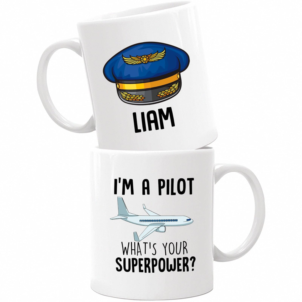 Personalized Name Pilot Coffee Mug, I'm A Pilot Mug, Custom Pilot Gifts for Captain Women Men, Airplane Lover Ceramic Mug, Fligh