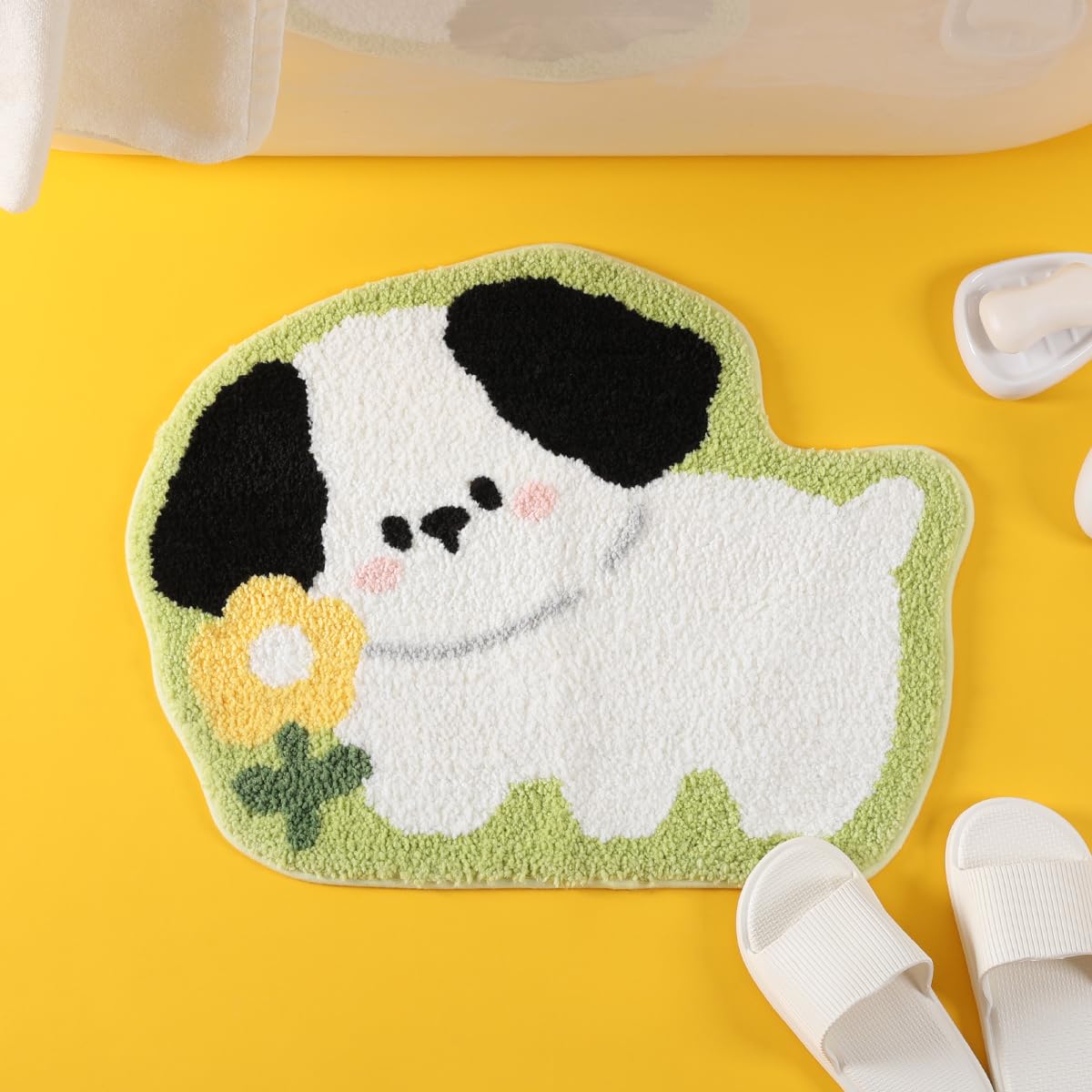 Molesun Dog Bathroom Rug Animal Bath Mat, Non-Slip Soft Shower Rug Microfiber Cute Bath Rug For Kids, Water Absorbent Thick Shag