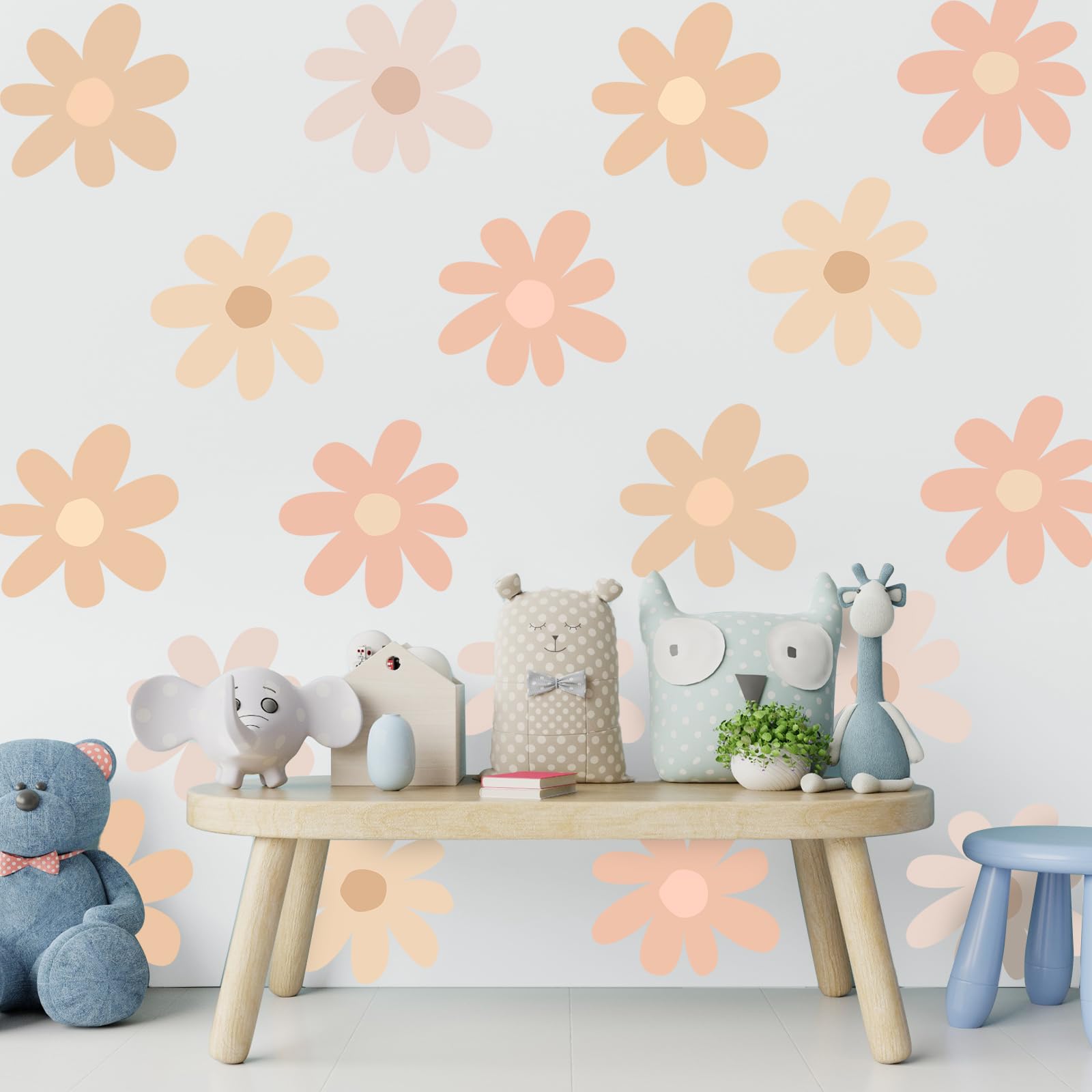 12 Sheets Daisy Wall Decals Flower Wall Stickers Large Daisy Wall Stickers Daisy Decals For Wall Peel And Stick For Nursery Bedr