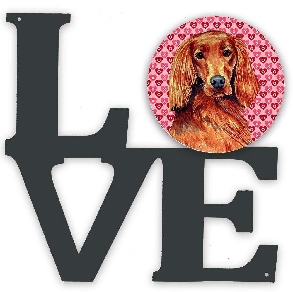 Irish Setter Hearts Love and Valentine's Day Portrait Metal Wall Artwork LOVE LH9164WALV