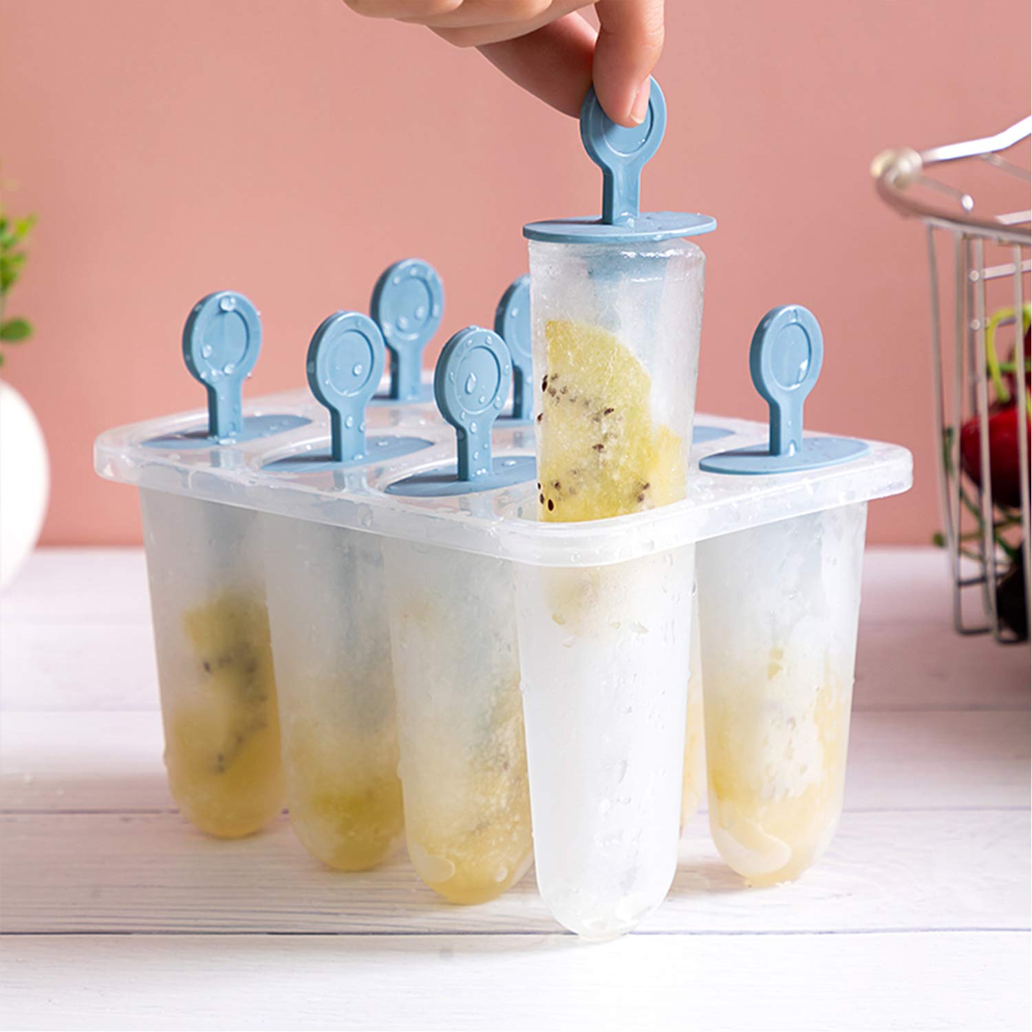 Popsicles Molds,8Pcs Silicone Popsicle Molds,Bpa Free Homemade Ice Popsicle Molds, Reusable Easy Release Ice Pop Molds With Stic