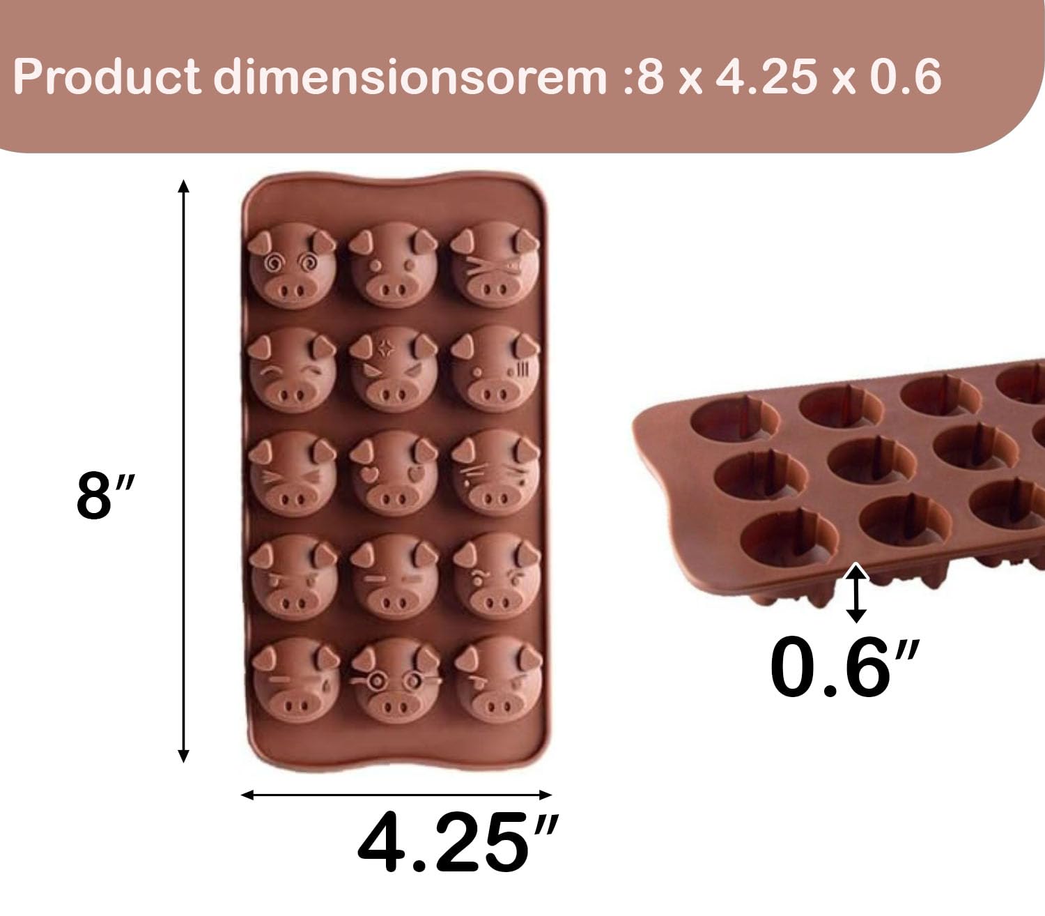 Samzareulo 3 Set Of Funny Piggy Shape Candy Molds For Chocolate Mold, Cake Decoration (3 Pig Face)