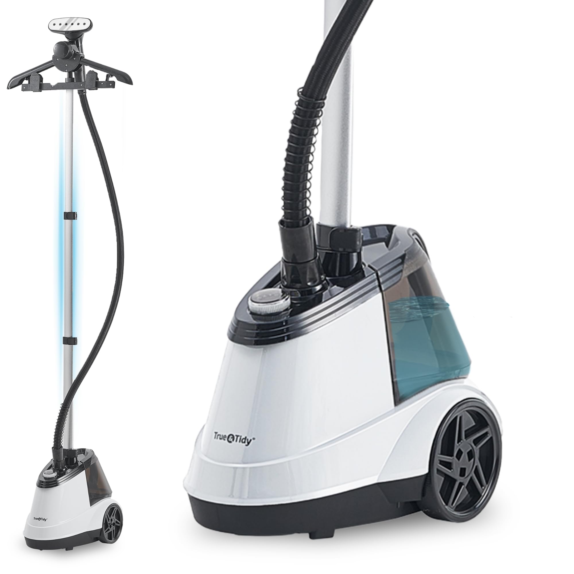 True & Tidy Pro Commercial Garment Steamer with Extra Large 3L (101 oz) water tank, Heavy Duty with 3 Steam Settings, Aluminum S