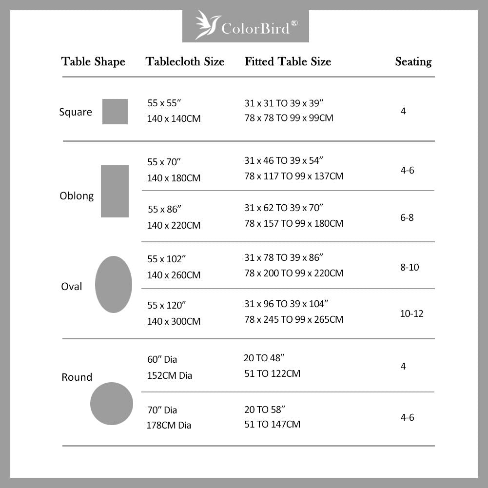 Colorbird Solid Embroidery Lattice Tablecloth Cotton Linen Dust-Proof Gray Table Cover For Kitchen Dinning 70 Inch Round Tablecl