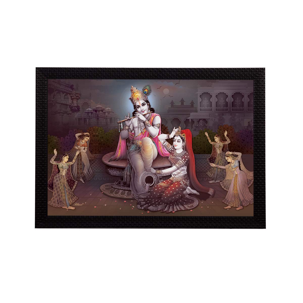 Ecraftindia Radha Krishna Satin Matt Texture Uv Art Painting (Synthetic Wood, 27.94 Cm X 35.56 Cm, Fpr2A6303)