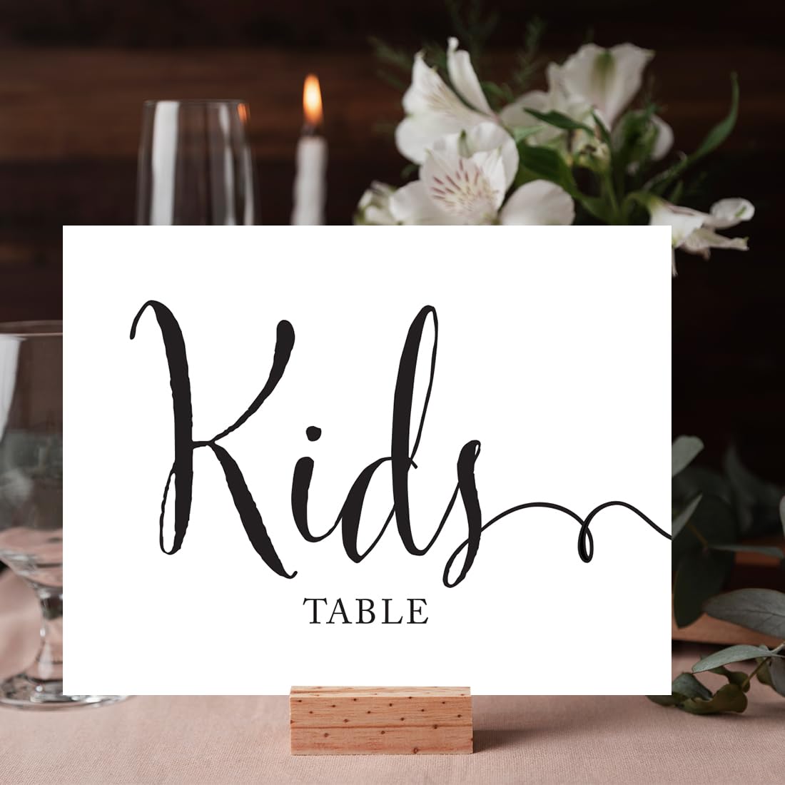 Andaz Press Wedding Party Signs, Formal Black And White Print, 8.5X11-Inch, Kids Table Sign, 1-Pack, For Company Holiday Parties