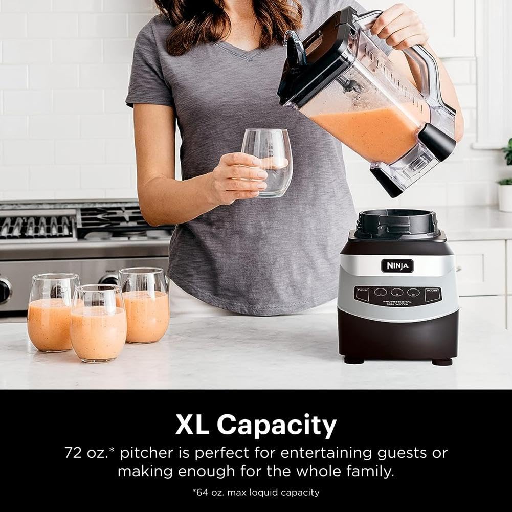 Ninja Nj601Amz Professional Blender With 1000-Watt Motor & 72 Oz Dishwasher-Safe Total Crushing Pitcher For Smoothies, Shakes &