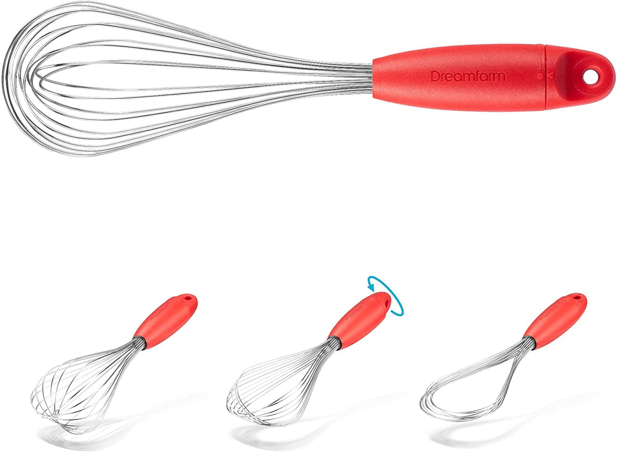 Dreamfarm Flisk | 3 In 1 Stainless Steel Whisk With Ergonomic Handle | Balloon Whisk, Sauce Whisk And Flat Whisk Combined Into O