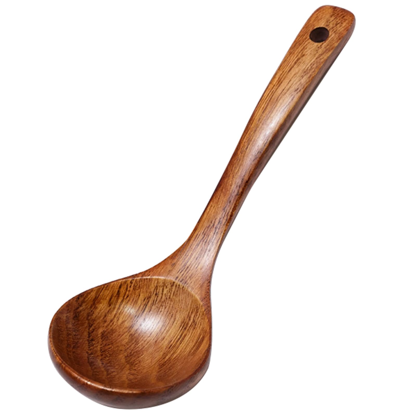XANHOY Wood Soup Spoon Wooden Long Soup Ladle Rice Sugar Spoon Porridge Spoon Natural Wooden Spoon for Eating Mixing Ramen Rice 