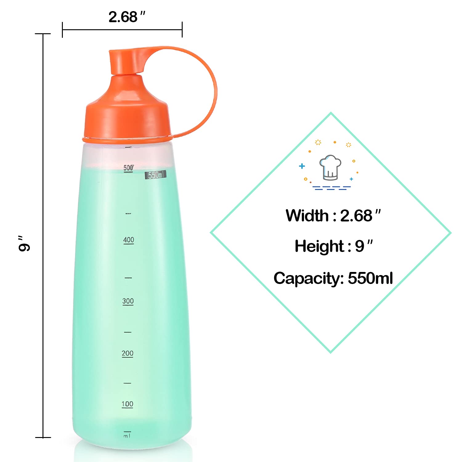 Oiununo Squeeze Bottles Wide Mouth - Pack Of 2 Condiment Bottle Squeeze Bpa Free For Chunky Sauces, Resin, Crafts, Condiment Squ