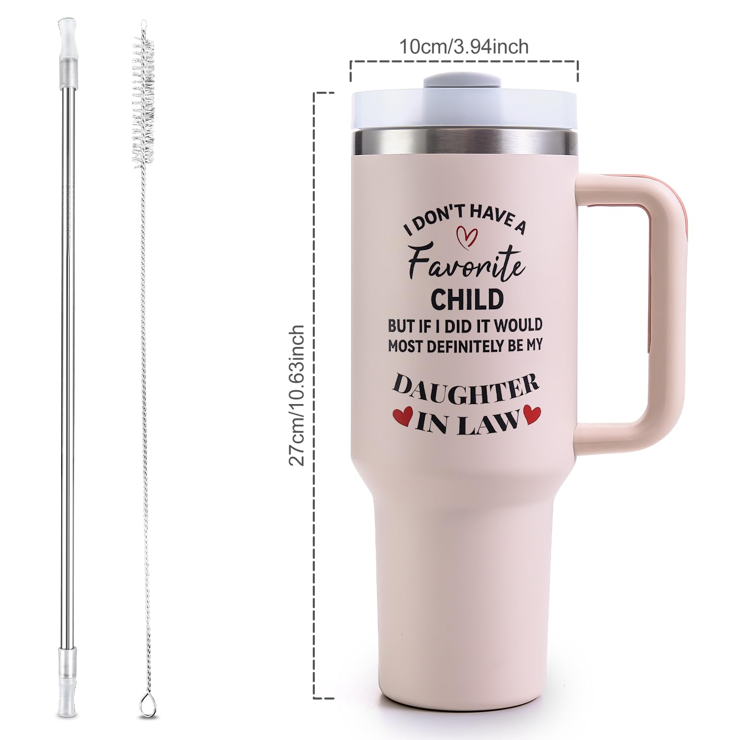 VoziSpace Mothers Day Gifts for Daughter in Law Tumbler with Handle 40oz - Daughter in Law Mug Birthday Gifts,Mothers Day Birthd