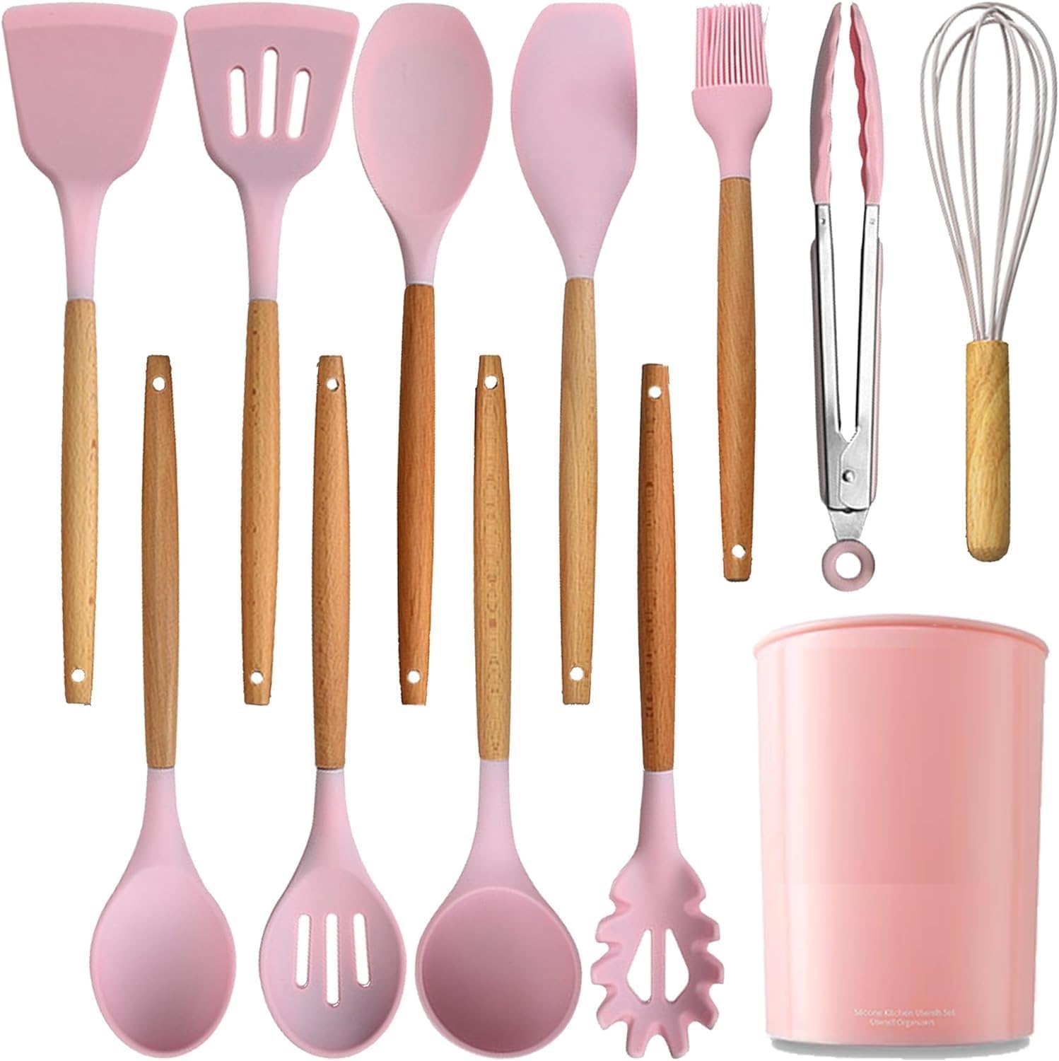 12Piece Silicone Cooking Utensils Set  Heat Resistant, BpaFree Kitchen Tools With NonStick Spatulas, Spoons, Turner, Tongs &
