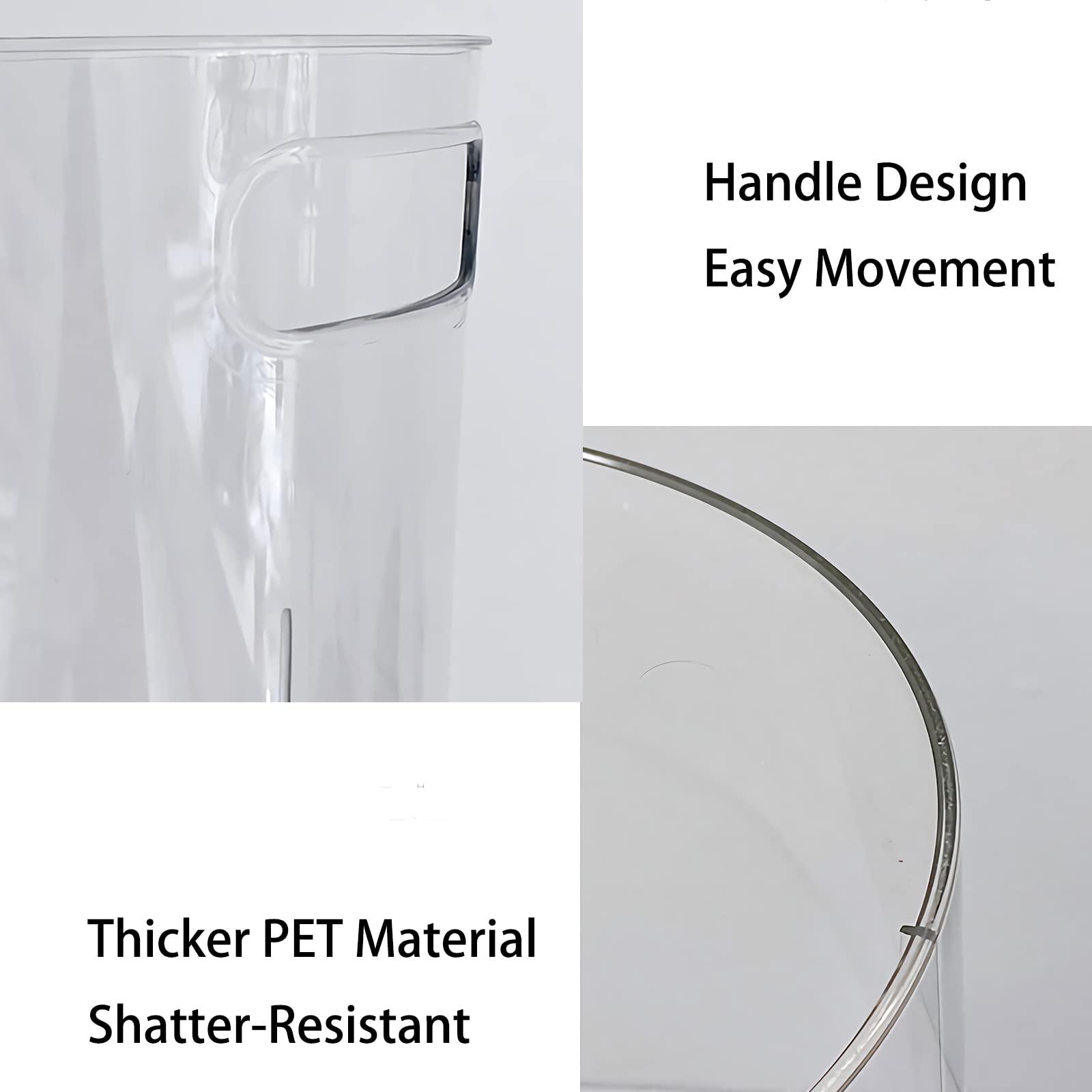 Anyoifax Small Trash Can Plastic Wastebasket 1.5 Gallon Round Garbage Container Bin With Handles For Bathroom, Bedroom, Kitchen,