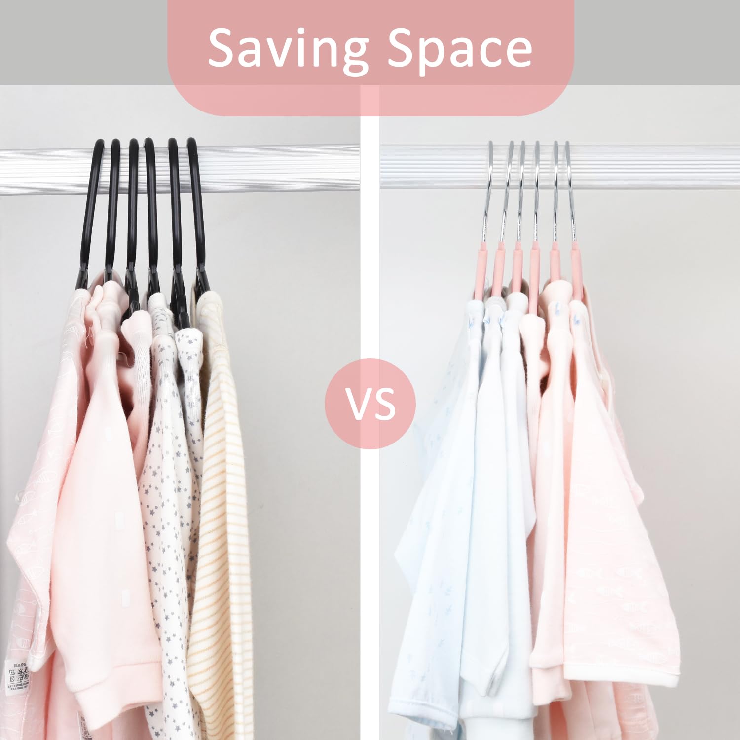 Mangotree Baby Hangers, Childrens Hangers Kids Coat Hangers With Ultra Thin & Non-Slip Design 15 Pack (Pink)