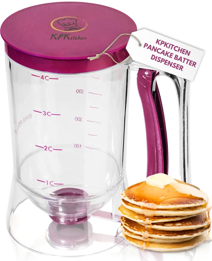 Kpkitchen Pancake Batter Dispenser - Kitchen Must Have Tool For Perfect Pancakes, Cupcake, Waffle, Muffin Mix, Cake & Crepe - Ea